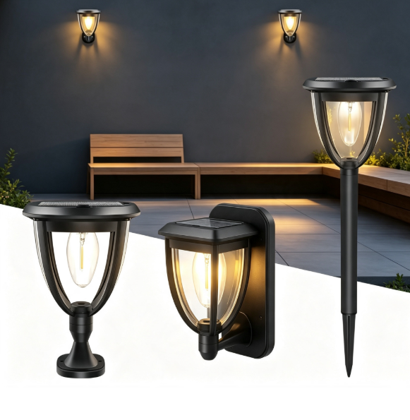 Outdoor Lighting Wall Mount - 2 шт. уличных солнечных светильников, настенные