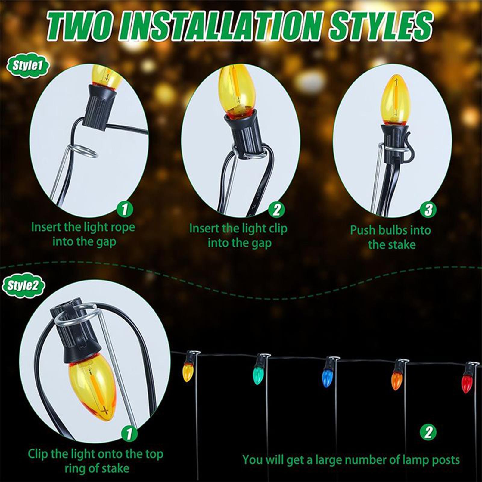 Outdoor Lighting In Ground - Рождественские световые колья 12-дюймовые газонные украшения