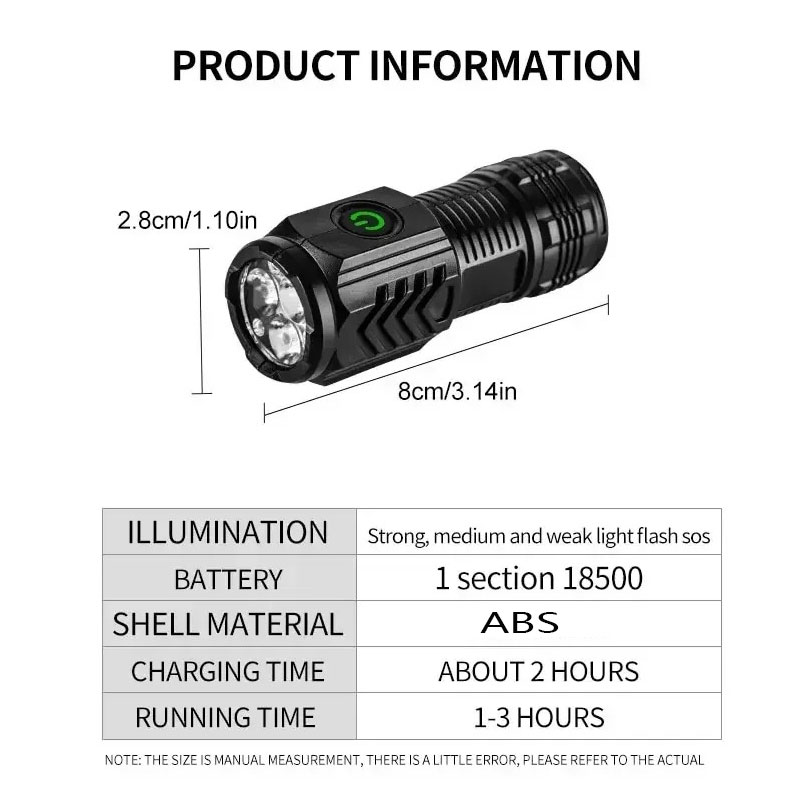 Мини-3светодиодный фонарик с з – обзор и цена Outdoor Lighting Spotlight